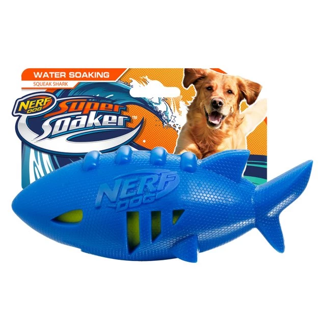 Nerf Dog Super Soaker Squeak Shark Dog Toy - Image 4