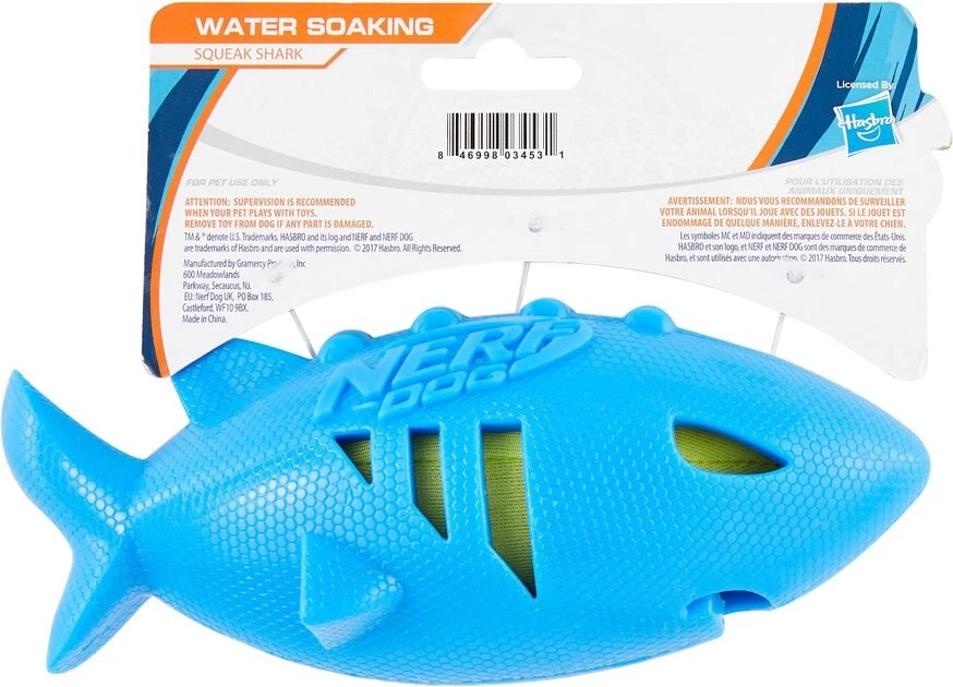 Nerf Dog Super Soaker Squeak Shark Dog Toy - Image 5