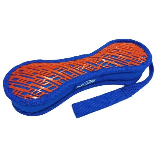 Nerf Dog Squeaker TPR Force Grip Barbell Dog Toy, 11-in - Image 2