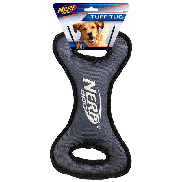 Nerf Dog Tuff Tug Foam Filled Nylon Plush Infinity Tug Dog Toy, 12.5-in