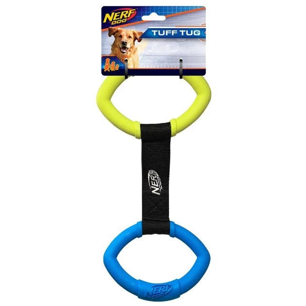 Nerf Dog Tuff Tug Two Ring Strap Dog Toy