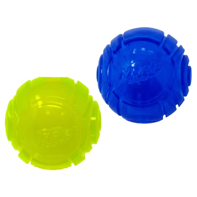 Nerf Dog Mega Tuff ULTRA Translucent TPR Sonic Ball Dog Toy, 2.5-in, 2 count - Image 2