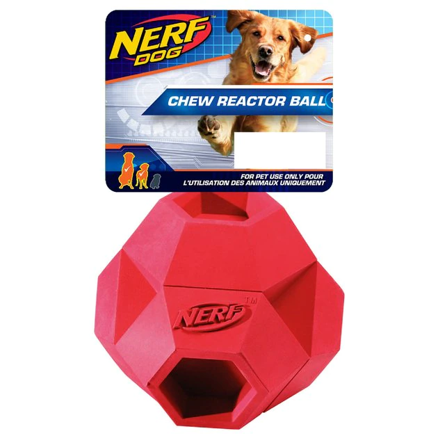 Nerf Dog Reactor Hex Ball Dog Toy, 2.75-in