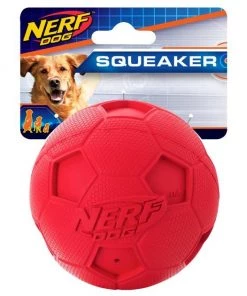 Nerf Dog Soccer Squeaker Ball Dog Toy, 3.25-in