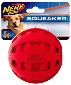 Nerf Dog Squeaker Checker Ball Dog Toy, 4-in