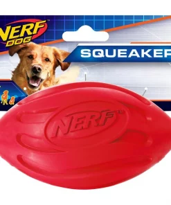 Nerf Dog Squeaker Wave Football Dog Toy, 5.5-in