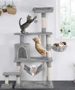 Yaheetech 61.5-in Plush Cat Tree & Condo