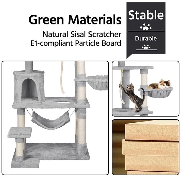 Yaheetech 61.5-in Plush Cat Tree & Condo - Image 7