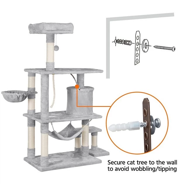Yaheetech 61.5-in Plush Cat Tree & Condo - Image 8