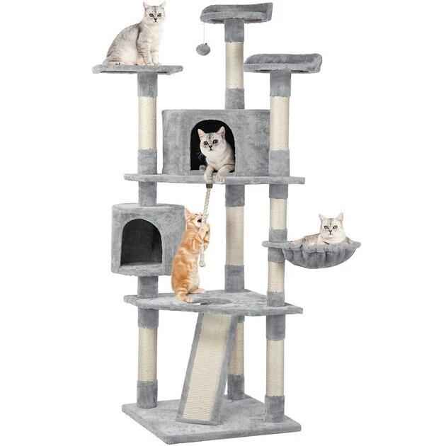 Yaheetech 79-in Plush Cat Tree & Condo - Image 2