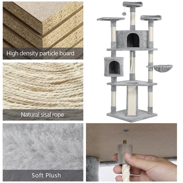 Yaheetech 79-in Plush Cat Tree & Condo - Image 7