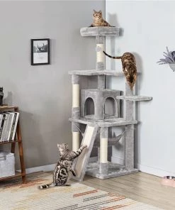 Yaheetech 60.5-in Plush Cat Tree & Condo