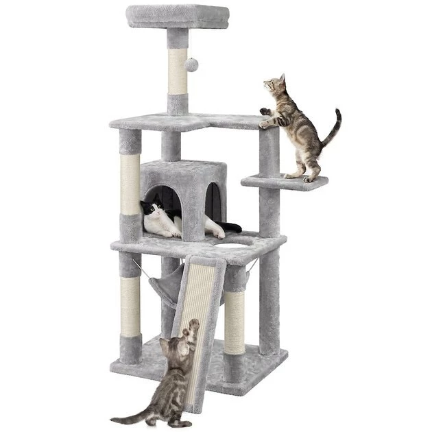 Yaheetech 60.5-in Plush Cat Tree & Condo - Image 2