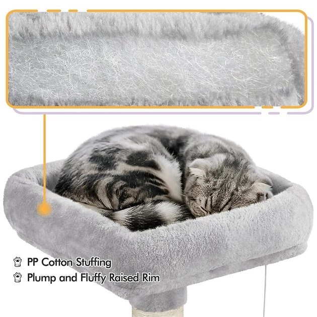 Yaheetech 60.5-in Plush Cat Tree & Condo - Image 4