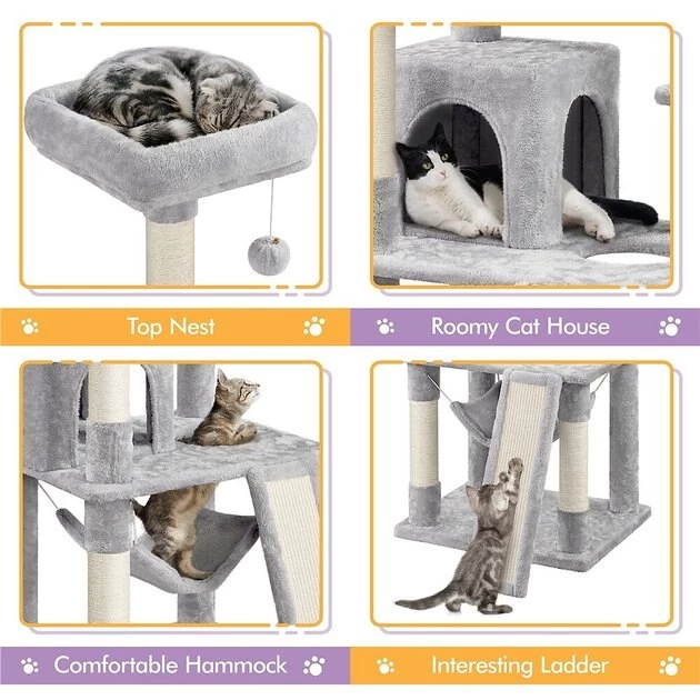 Yaheetech 60.5-in Plush Cat Tree & Condo - Image 5