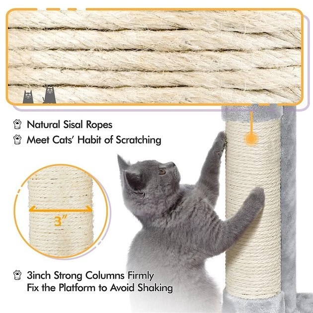 Yaheetech 60.5-in Plush Cat Tree & Condo - Image 7