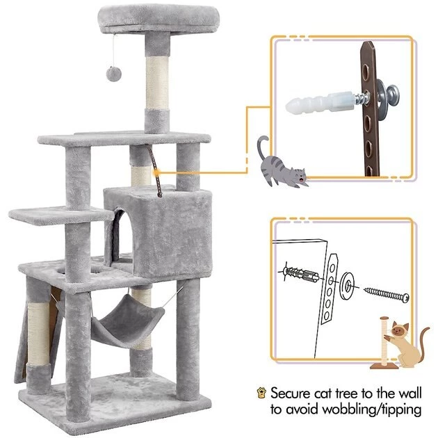Yaheetech 60.5-in Plush Cat Tree & Condo - Image 8
