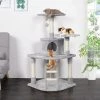 Yaheetech 47.5-in Plush Cat Tree & Condo, Light Gray