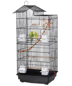 Yaheetech 39-in Parrot Bird Cage, Black, Large