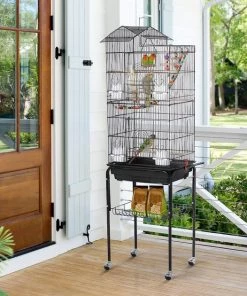 Yaheetech 62.5-in Rolling Large Bird Cage & Detachable Stand