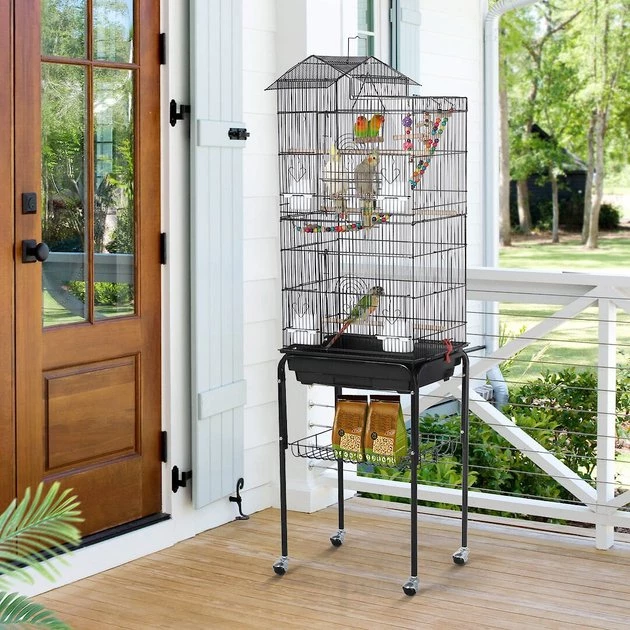 Yaheetech 62.5-in Rolling Large Bird Cage & Detachable Stand