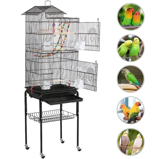 Yaheetech 62.5-in Rolling Large Bird Cage & Detachable Stand - Image 2