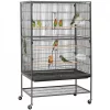 Yaheetech 52-in H Large Bird Rolling Cage & Storage Shelf, Hammered Black