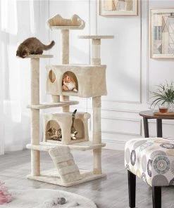Yaheetech 54.5" H Multilevel Indoor Cat Tree & Condo