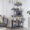 Yaheetech 59-in Plush Cat Tree & Condo, Dark Gray