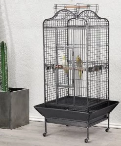 Yaheetech Open Playtop Bird Cage Cage, Hammered Black