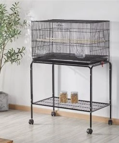 Yaheetech Rolling Stand Extra Space Wood Perches Bird Cage
