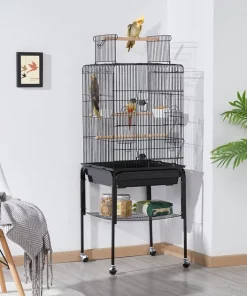 Yaheetech Play Top Detachable Rolling Stand Metal Bird Cage