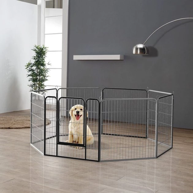 Yaheetech 8-Panel Wire Dog & Cat Exercise Playpen, 32-in - Image 3