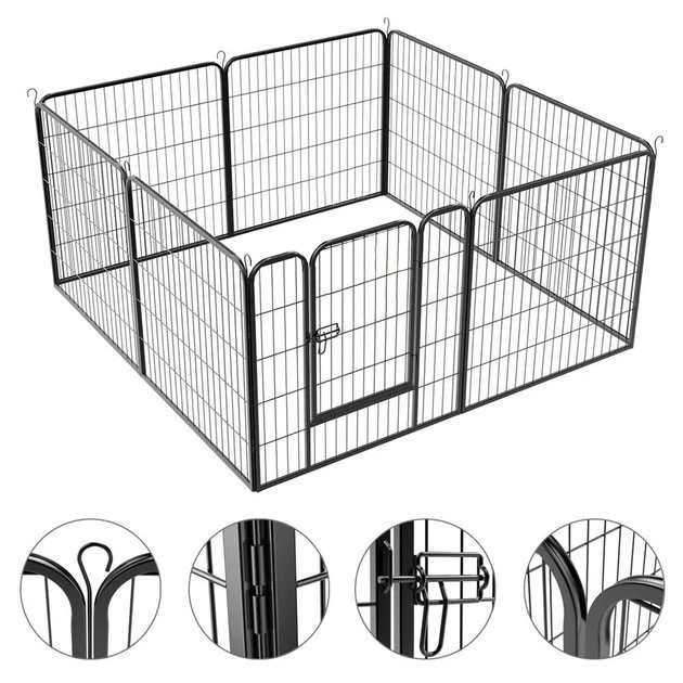Yaheetech 8-Panel Wire Dog & Cat Exercise Playpen, 32-in - Image 6
