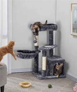 Yaheetech 33-in Plush Cover Cat Tree