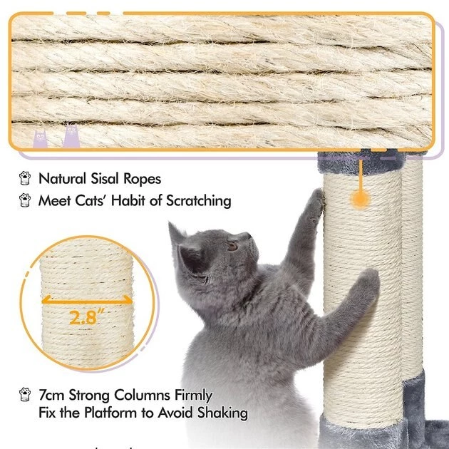 Yaheetech 40-in Cat Tower w/ Condo - Image 6