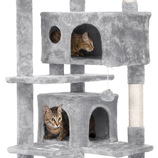 Yaheetech 55-in Plush Cat Tree & Condo - Image 5