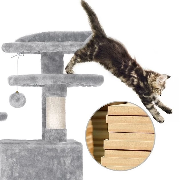 Yaheetech 55-in Plush Cat Tree & Condo - Image 7