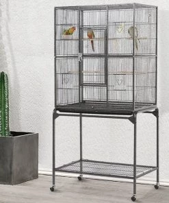 Yaheetech 63-in Open Top Metal Parrot Cage with Detachable Rolling Stand
