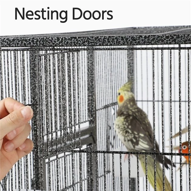 Yaheetech 63-in Open Top Metal Parrot Cage with Detachable Rolling Stand - Image 6