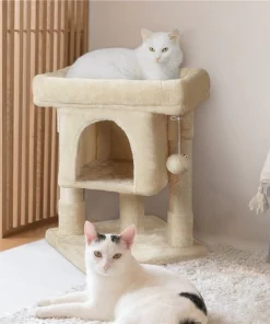 Yaheetech 2-Level 23.5-in Plush Cat Tree & Condo