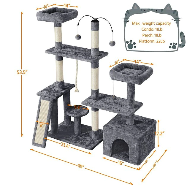 Yaheetech Activity Town 53.5-in Plush Cat Tree - Image 3