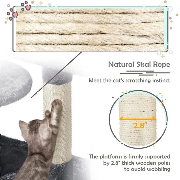 Yaheetech Activity Town 53.5-in Plush Cat Tree - Image 8