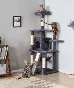 Yaheetech Play Center 60.5-in Plush Cat Tree