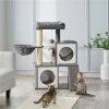 Yaheetech 35-in Felt Cat Tree, Light Gray