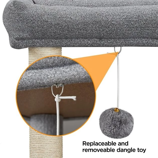 Yaheetech 35-in Felt Cat Tree, Light Gray - Image 8