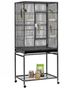 Yaheetech 54-in Rolling Metal Large Parrot Cage Mobile Bird Cage with Detachable Stand