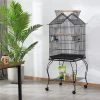 Yaheetech 57-in Rolling Meta Open Top Bird Parrot Cage, Black