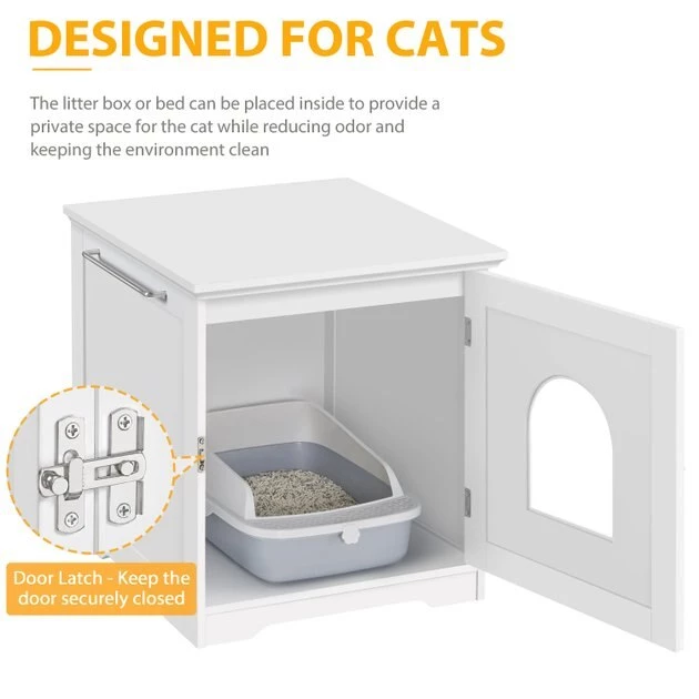 Yaheetech Washroom Bench Enclosed Cat House Cat Litter Box - Image 5