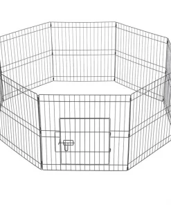 Yaheetech 8 Panel Dog Playpen, Black
